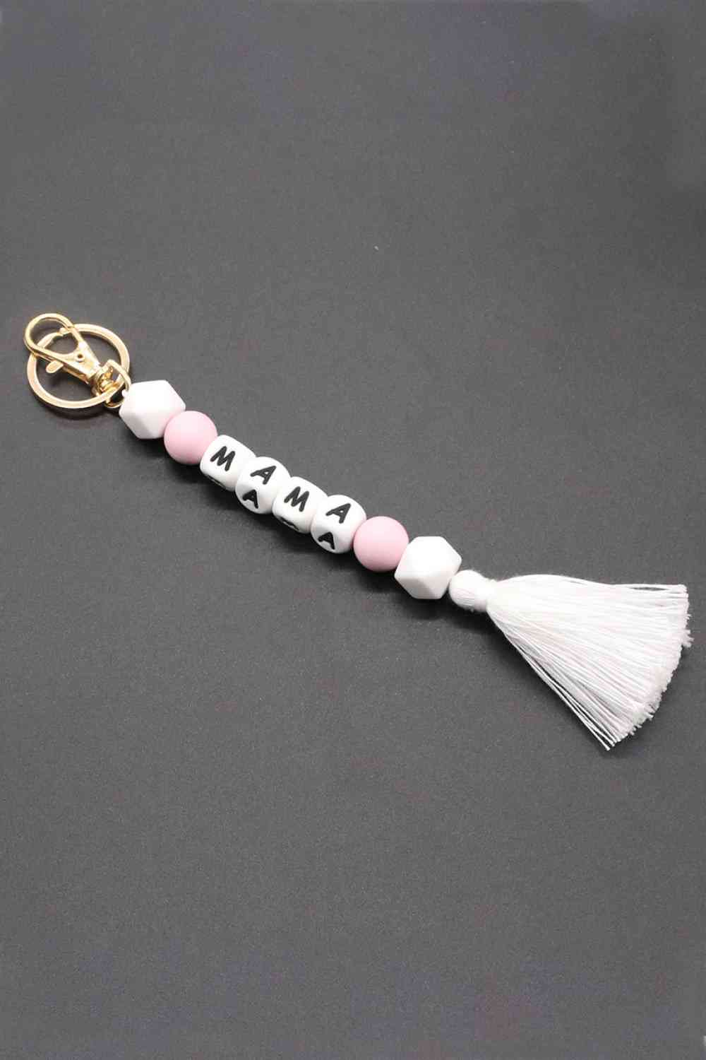 Assorted 2-Pack Mama Beaded Tassel Keychain