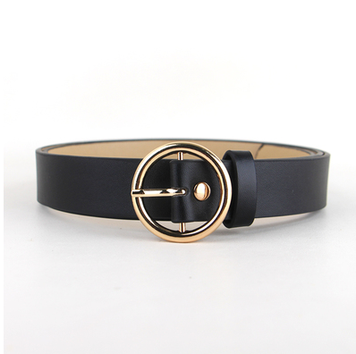 Faux-Leather Pin Buckle Vegan Womens Belt