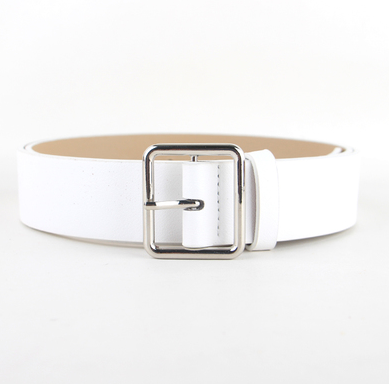 Faux-Leather Pin Buckle Vegan Womens Belt