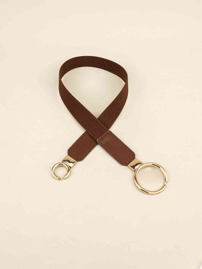 Double Ring Buckle Elastic PU Belt