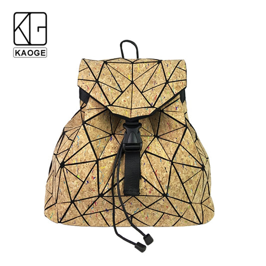 KAOGE Original Natural Cork Backpack Women Fashion Wooden Vegan Bag Female Backpacks Travel Bagpack Girl School Bag