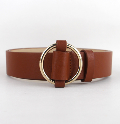 Faux-Leather Pin Buckle Vegan Womens Belt