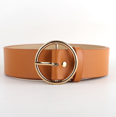 Faux-Leather Pin Buckle Vegan Womens Belt