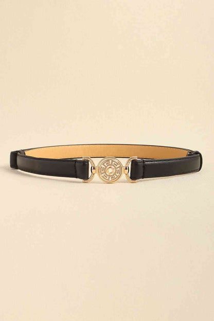 Rhinestone Decor PU Leather Belt