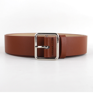 Faux-Leather Pin Buckle Vegan Womens Belt