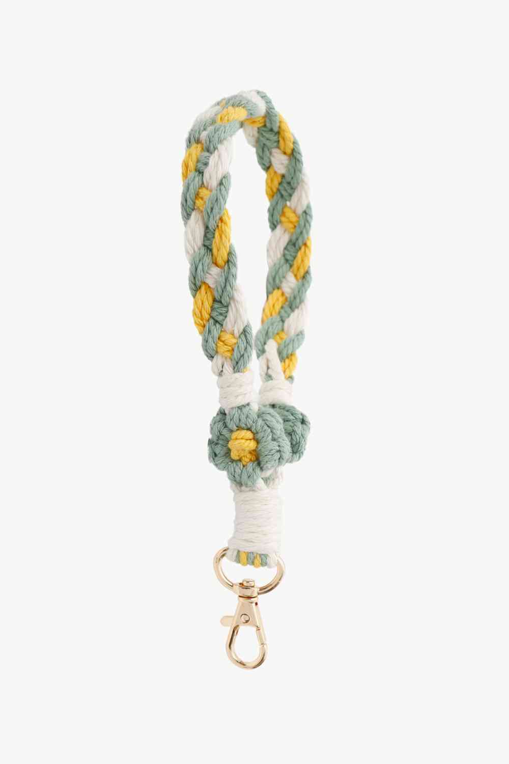 Floral Braided Wristlet Key Chain