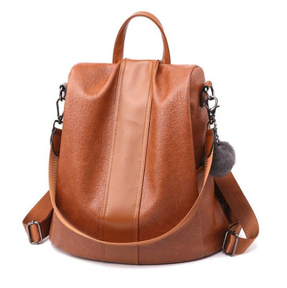 VEGAN WOMENS FAUX LEATHER MULTIFUNCTION ANTI-THEFT BACKPACK