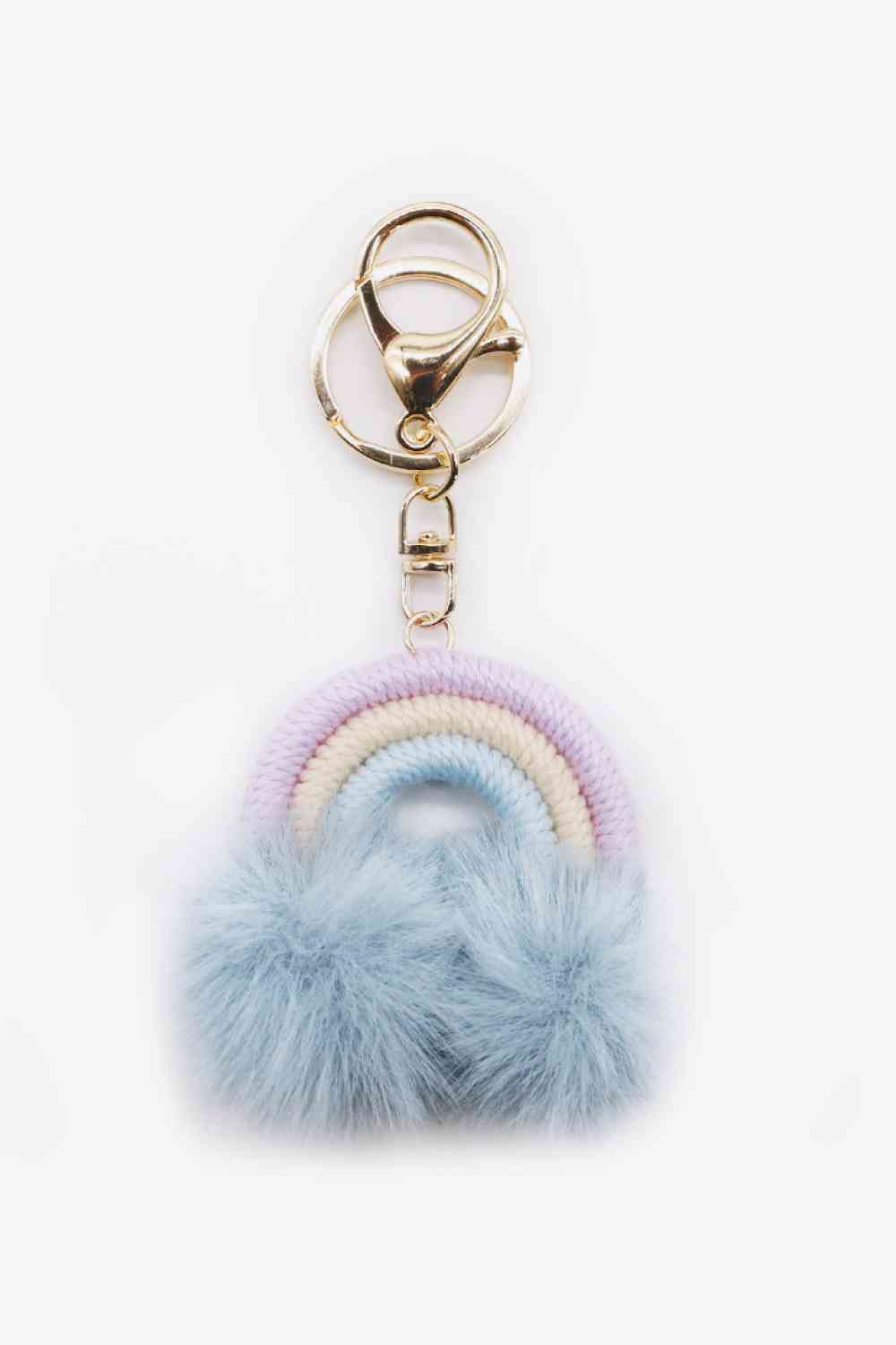 Assorted 4-Pack Rainbow Pom Pom Keychain