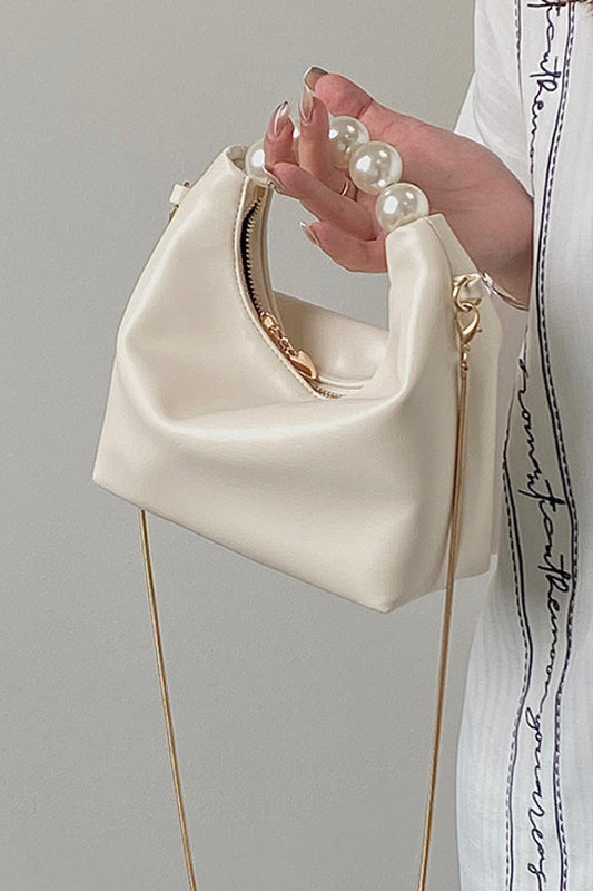 PU Leather Pearl Handbag