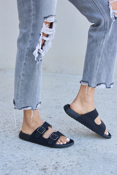 Forever Link Double Buckle Open Toe Sandals