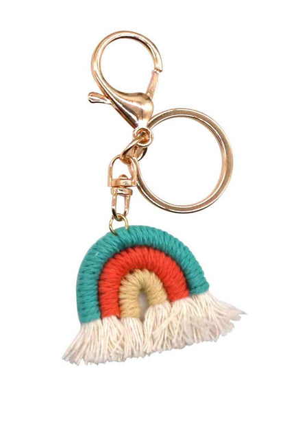 Assorted 4-Pack Rainbow Fringe Keychain