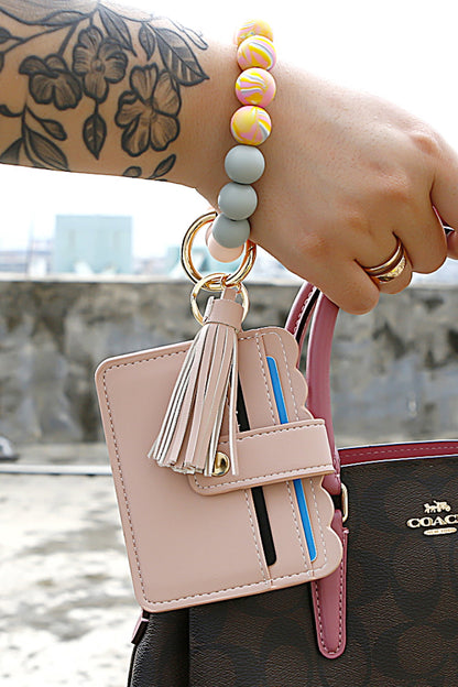 Beaded Tassel Keychain with Wallet