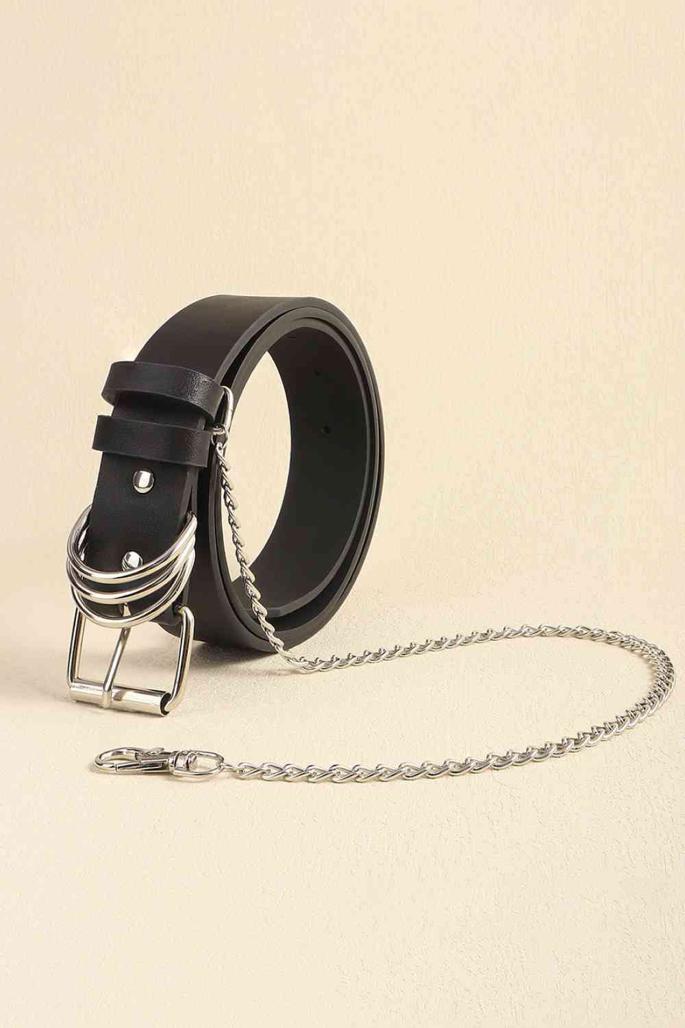 PU Leather Alloy Chain Belt