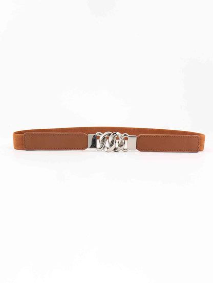 Zinc Alloy Buckle Elastic PU Belt