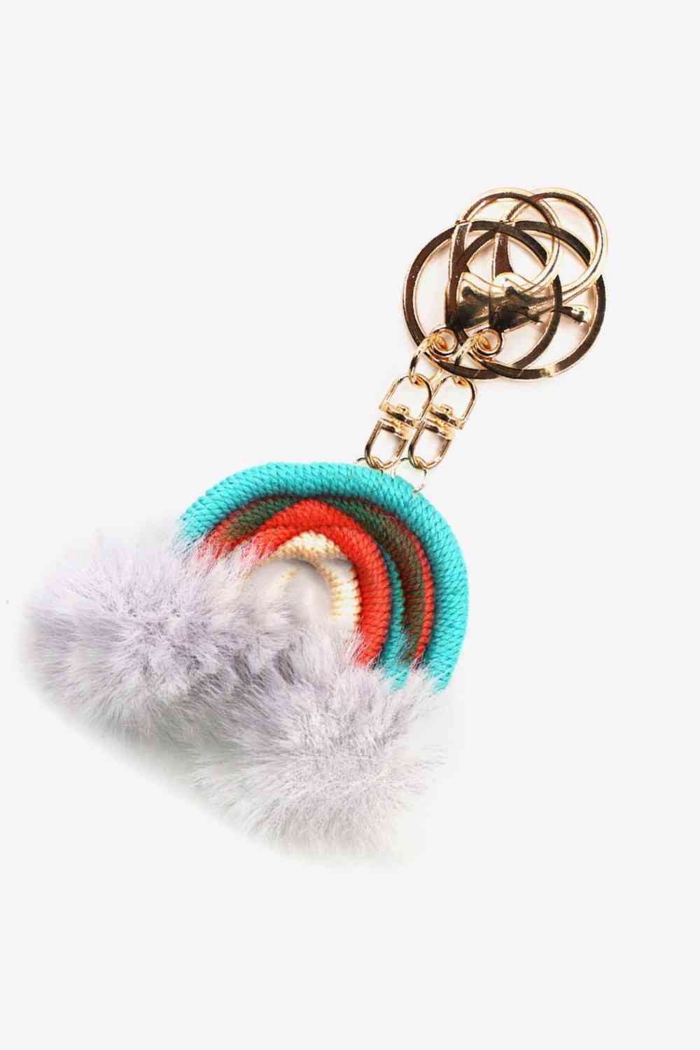 Assorted 4-Pack Rainbow Pom Pom Keychain