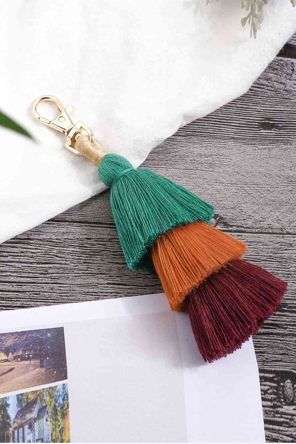 Layered Tassel Keychain